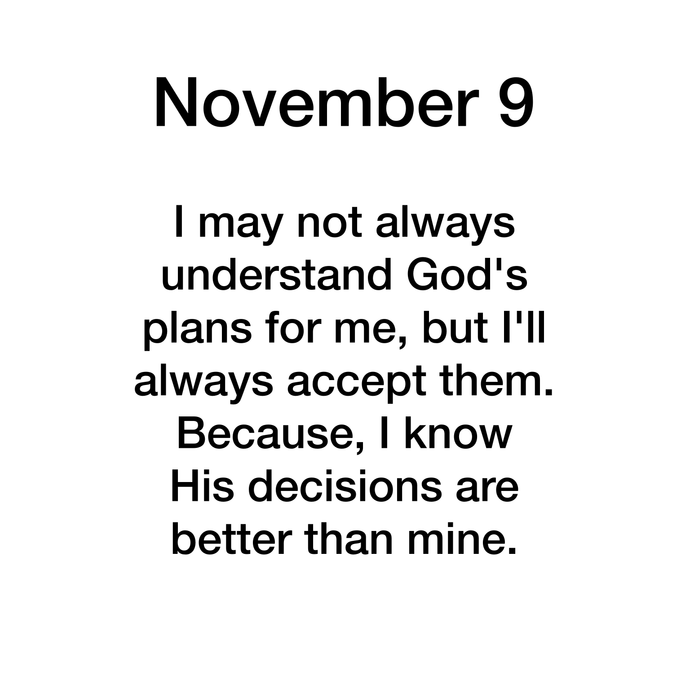 November 9 Message