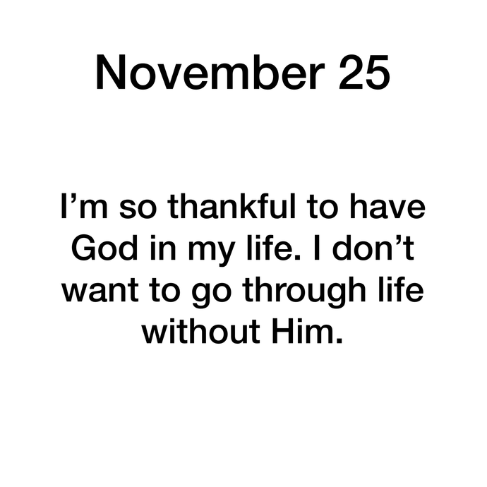 November 25 Message